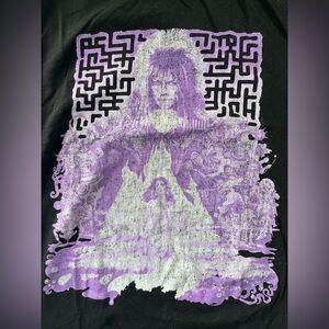 Vintage David Bowie Labyrinth Graphic Tee Jareth 80s Style Small Distressed